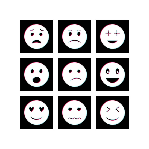 Jeu Icônes Emoji Pour Usage Personnel Commercial — Image vectorielle