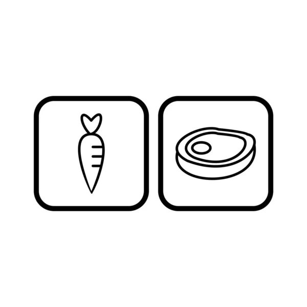 Iconos Alimentos Para Uso Personal Comercial — Archivo Imágenes Vectoriales