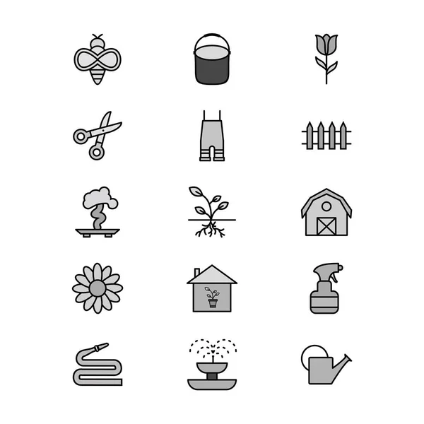 Icon Set Gardening Personal Commercial Use — стоковый вектор