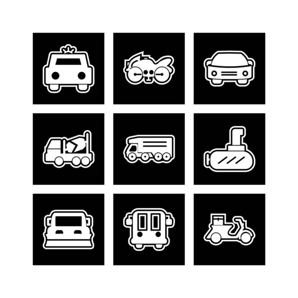 Conjunto Iconos Transporte Para Uso Personal Comercial — Vector de stock