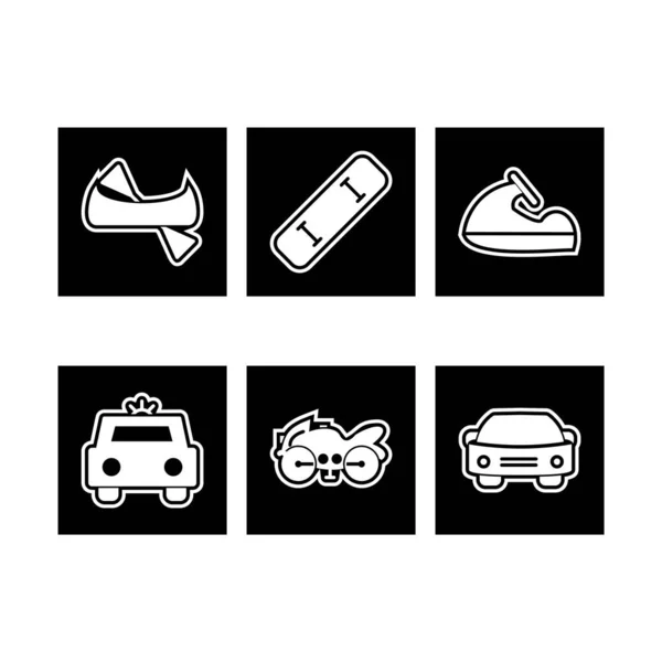 Conjunto Iconos Transporte Para Uso Personal Comercial — Vector de stock