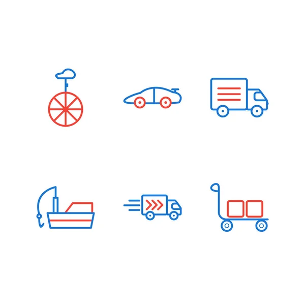 Conjunto Iconos Transporte Para Uso Personal Comercial — Vector de stock