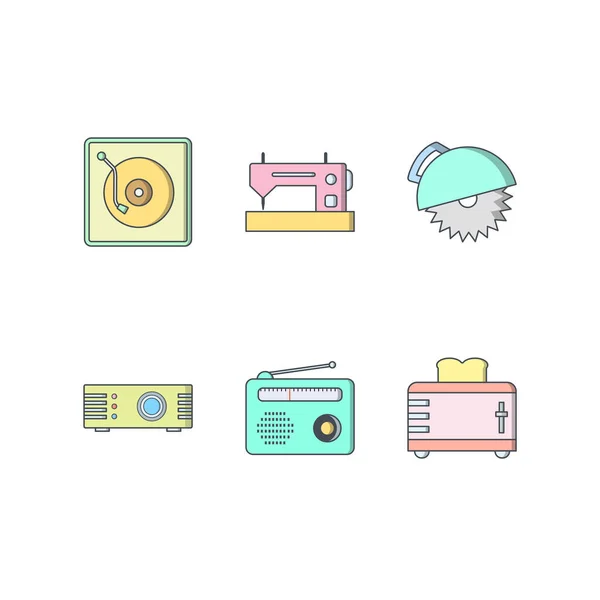 Conjunto Iconos Dispositivos Electrónicos Para Uso Personal Comercial — Archivo Imágenes Vectoriales