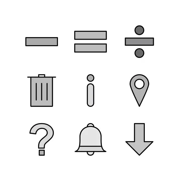 Grundlegende Elemente Icons Sheet Isoliert Auf Weißem Hintergrund — Stockvektor