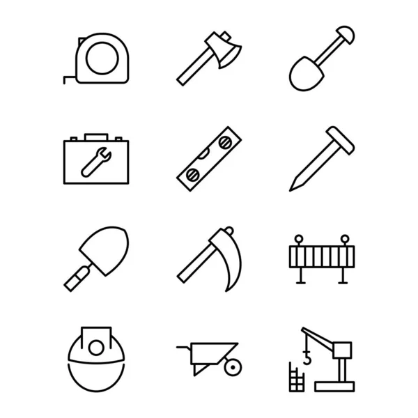 Icon Set Von Bau Für Den Persönlichen Und Kommerziellen Gebrauch — Stockvektor