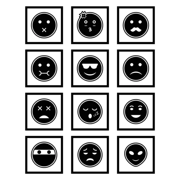 Conjunto Ícones Emoji Para Uso Pessoal Comercial — Vetor de Stock