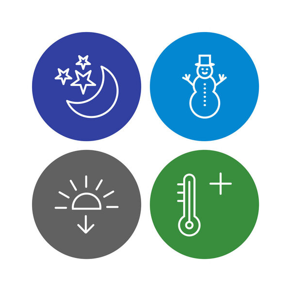 4 Погода Icons лист Изолированный на белом фоне
...