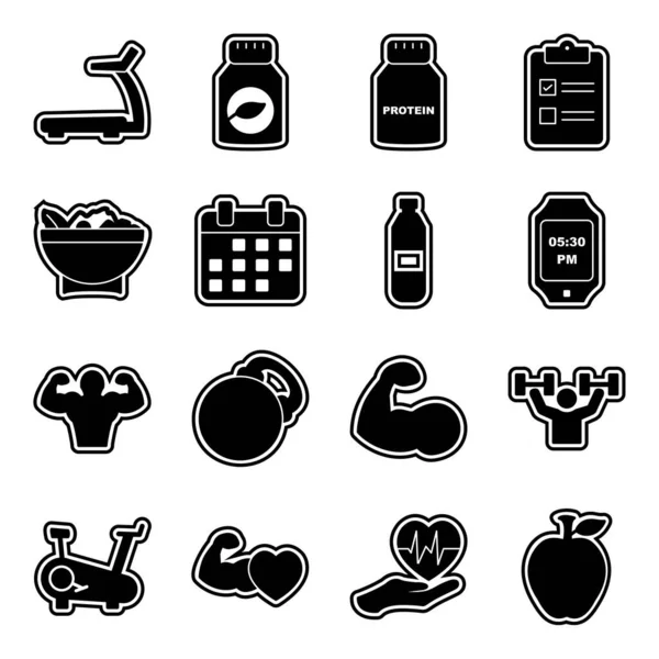 Set Gesundheitssymbole Isoliert Auf Weißem Hintergrund — Stockvektor