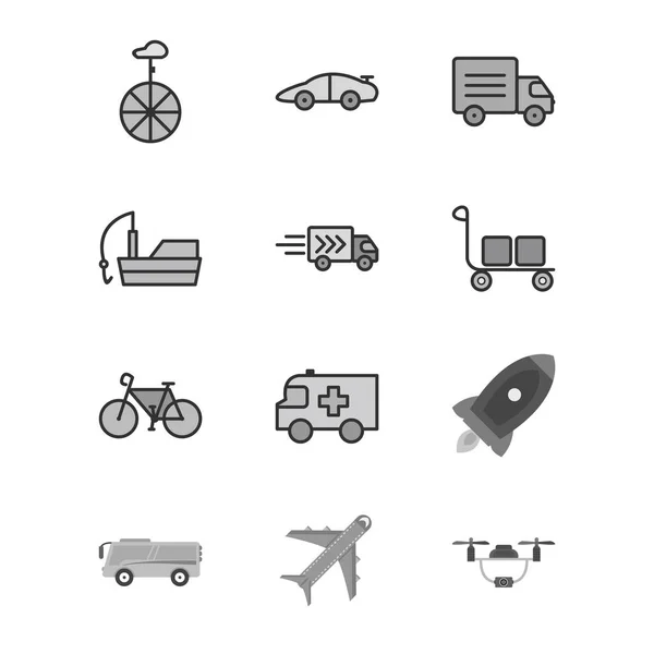 个人和商业用途的一套交通工具 — 图库矢量图片