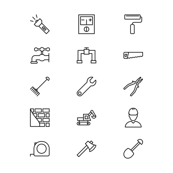 Icon Set Construction Personal Commercial Use — стоковый вектор