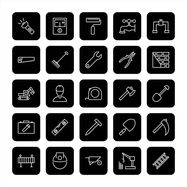 Icon Set Construction Personal Commercial Use — Stock Vector