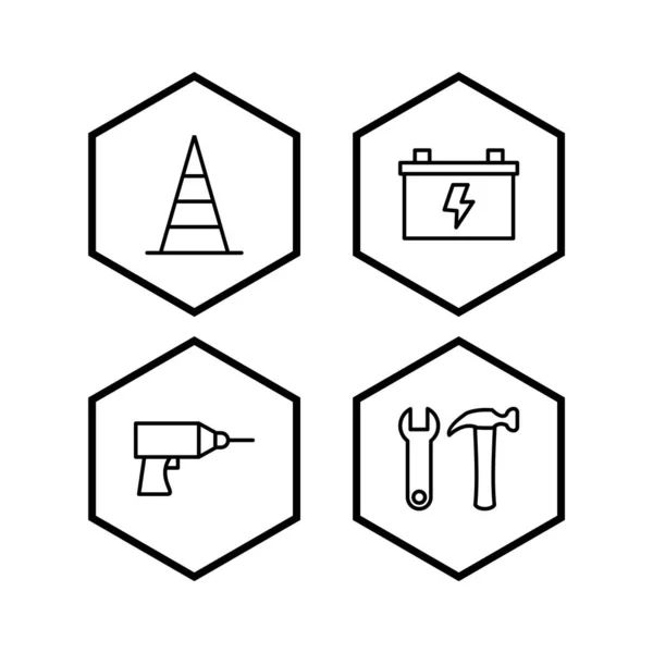 Set Icone Costruzione Uso Personale Commerciale — Vettoriale Stock