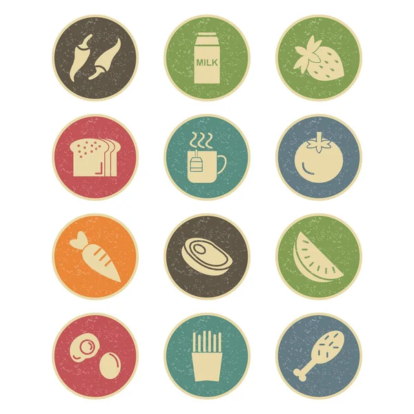 12套个人及商业用途的离子交换食物 — 图库矢量图片
