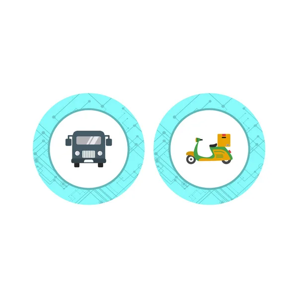 Conjunto Iconos Transporte Para Uso Personal Comercial — Vector de stock