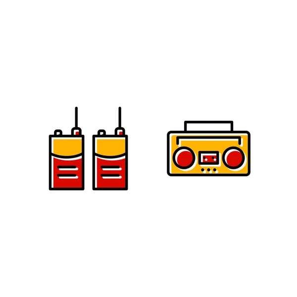 Conjunto Iconos Dispositivos Electrónicos Aislados Sobre Fondo Blanco — Vector de stock