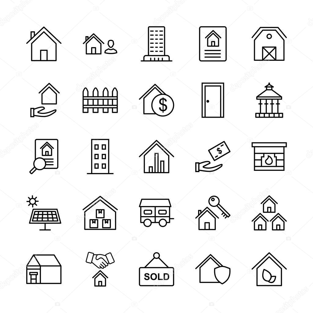 25 Icon Set Of real estate For Personal And Commercial Use...
