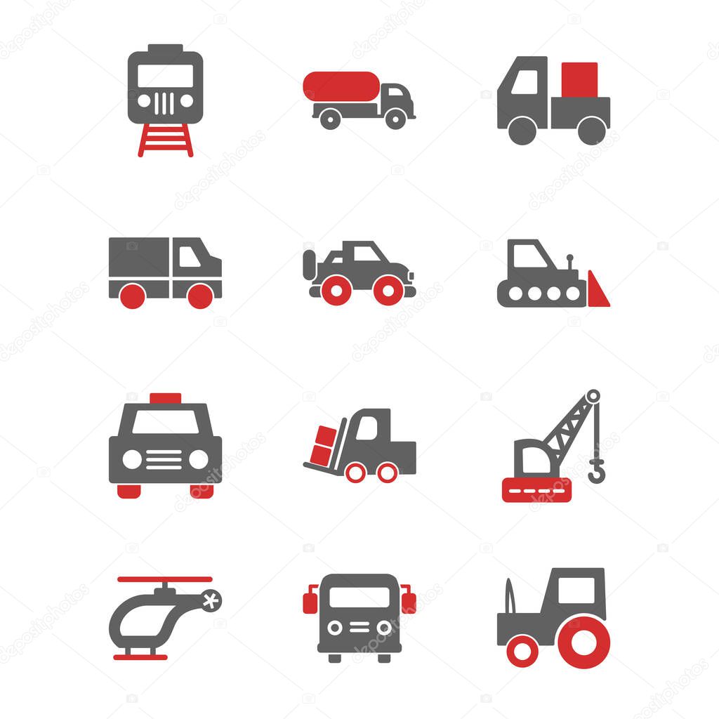 Icon Set Of Transport For Personal And Commercial Use...