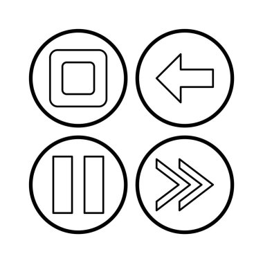 Beyaz Arkaplanda İzole edilmiş 4 temel öge Simgesi Sayfası...