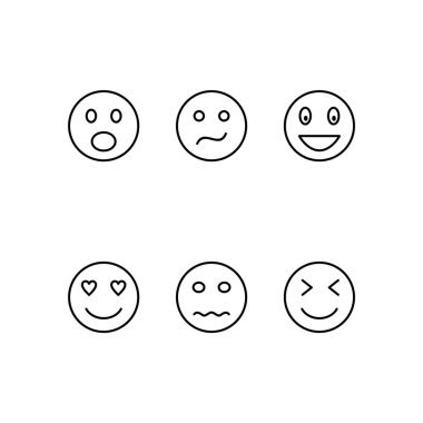 Kişisel ve ticari kullanım için 6 simge emojisi...