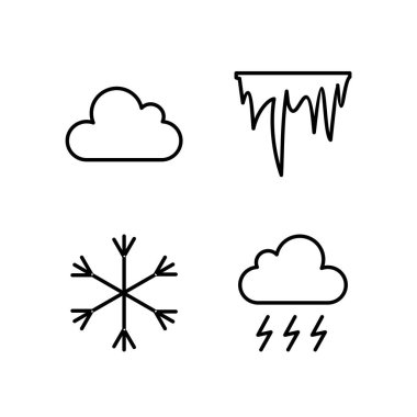 Kişisel ve Ticari Kullanım İçin Hava Durumu 4 Simgesi...