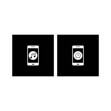 Beyaz Arkaplan Vektörü İzole Edilmiş Elementler üzerindeki 2 mobil uygulama seti...