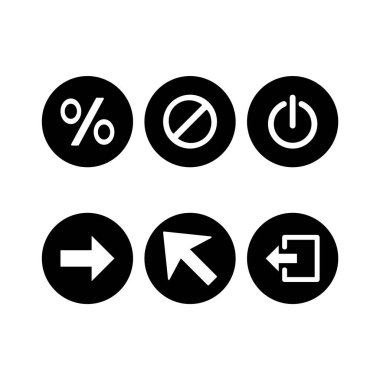 Beyaz arkaplanda 6 temel element simgesi izole edildi...