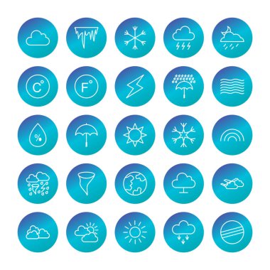Kişisel ve ticari kullanım için 25 Hava Durumu Simgesi...