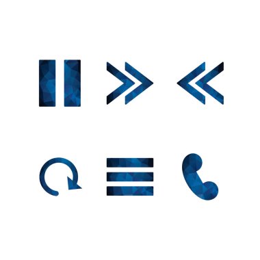 Beyaz arkaplanda izole edilmiş 6 temel öge simgesi...