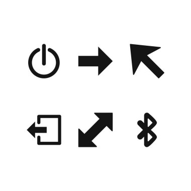 Beyaz arkaplanda 6 temel element simgesi izole edildi...