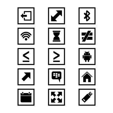 Beyaz Arkaplan Vektörü İzole Edilmiş Elementler Üzerine 15 temel element seti Simgesi...