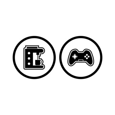 Beyaz Arkaplan Vektörü İzole Edilmiş Elementler üzerinde 2 elektronik aygıt seti...