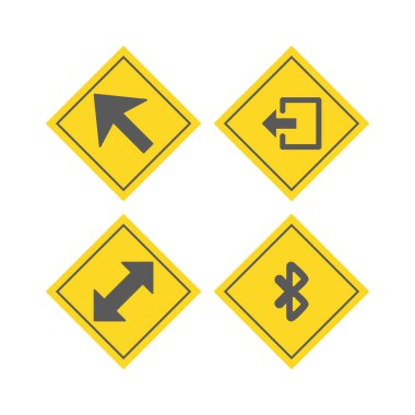 Beyaz arkaplanda 4 temel element simgesi izole edildi...