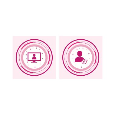 Beyaz arkaplanda 2 adet iş simgesi izole edildi...