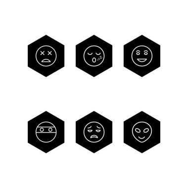 Kişisel ve ticari kullanım için 6 simge emojisi...