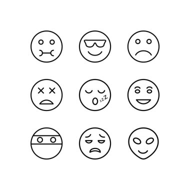 Kişisel ve ticari kullanım için 9 simge emojisi...