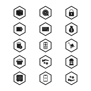 Beyaz Arkaplanda İzole Edilmiş 15 E-Ticaret Simgesi...