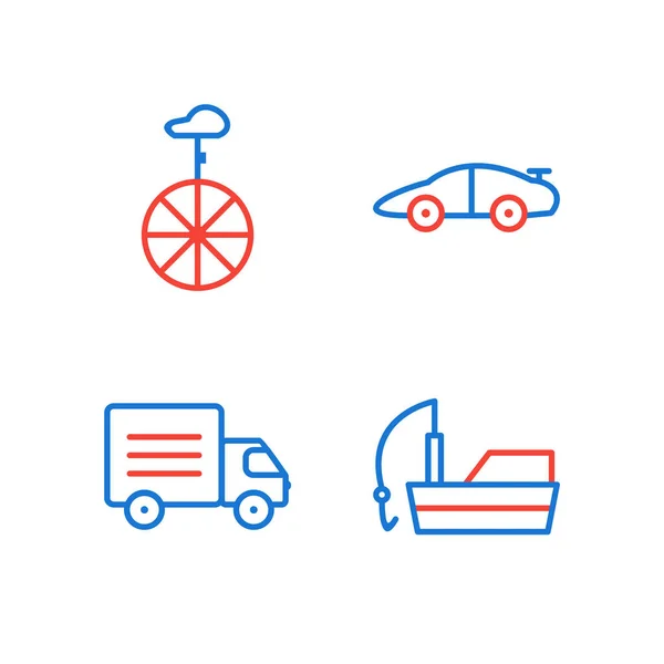 Conjunto Iconos Transporte Para Uso Personal Comercial — Vector de stock