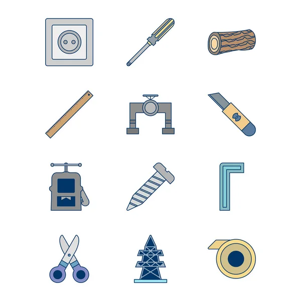 Conjunto Iconos Construcción Para Uso Personal Comercial — Vector de stock