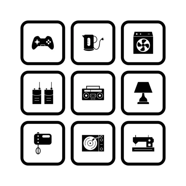 Set Dispositivos Electrónicos Iconos Sobre Fondo Blanco Vector Elementos Aislados — Vector de stock