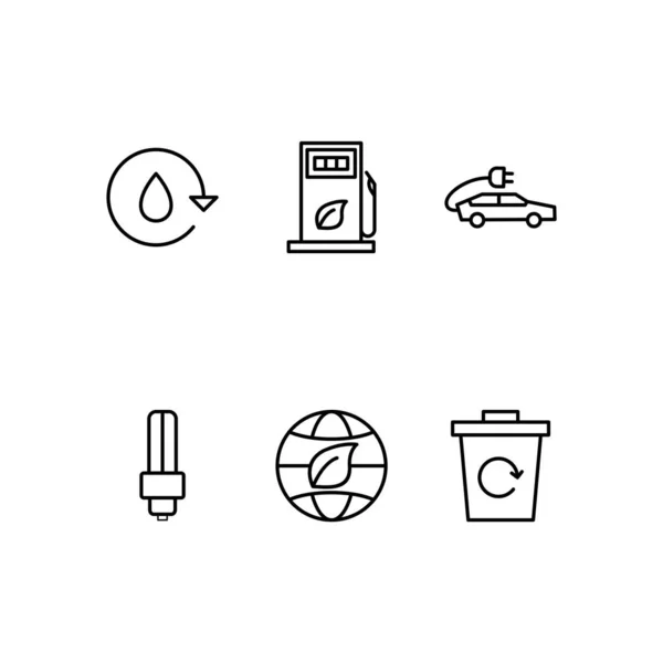 Icon Set Eco Personal Commercial Use — Stock Vector