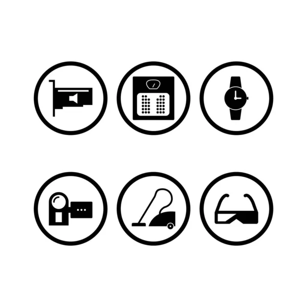 Set Von Elektronischen Geräten Symbole Auf Weißem Hintergrund Vektor Isolierte — Stockvektor