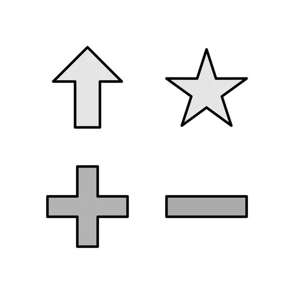 白色背景下孤立的四个基本要素图标表 — 图库矢量图片