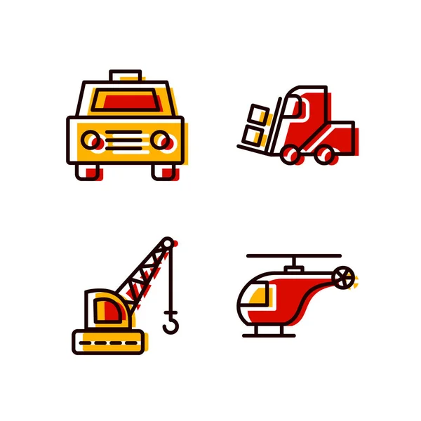 Conjunto Iconos Transporte Para Uso Personal Comercial — Vector de stock