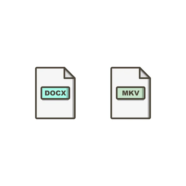 Symbolsets Von Dateiformaten Für Den Persönlichen Und Kommerziellen Gebrauch — Stockvektor