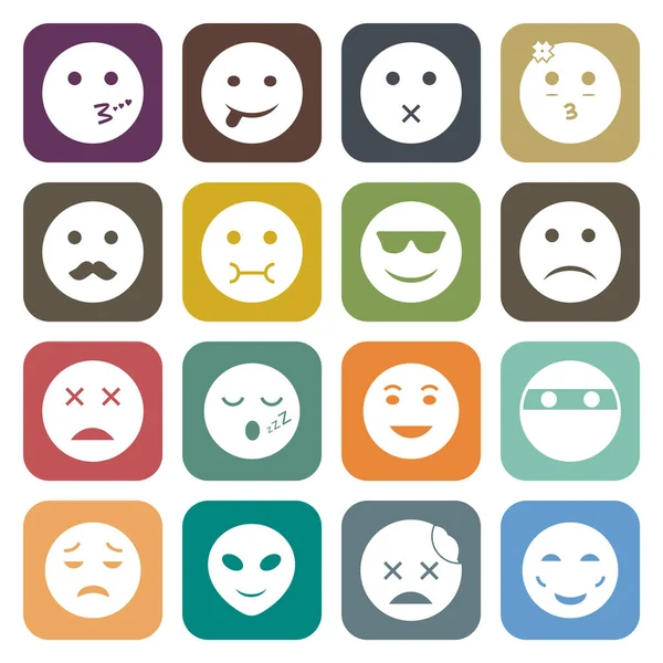 Emoji Icons Foglio Isolato Sfondo Bianco — Vettoriale Stock