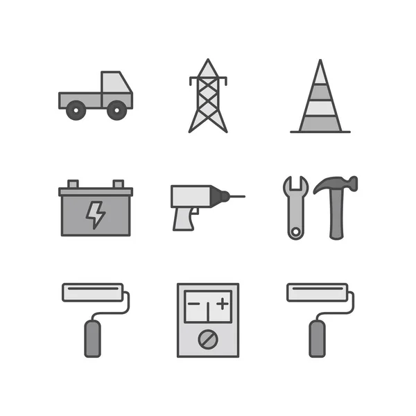 Iconos Construcción Para Uso Personal Comercial — Vector de stock