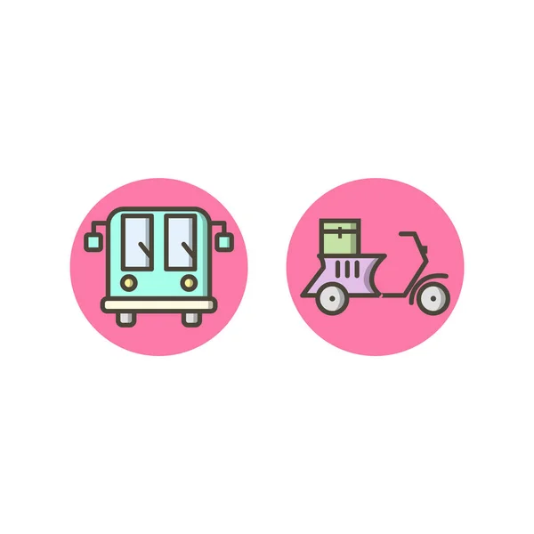 Conjunto Iconos Transporte Para Uso Personal Comercial — Vector de stock