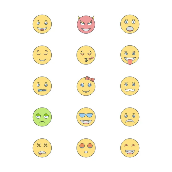 Ikon Sæt Emoji Til Personlig Kommerciel Brug – Stock-vektor