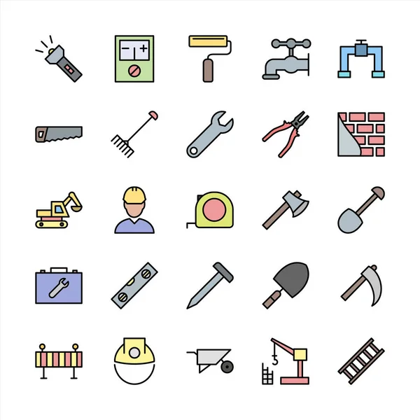 Conjunto Iconos Construcción Para Uso Personal Comercial — Vector de stock