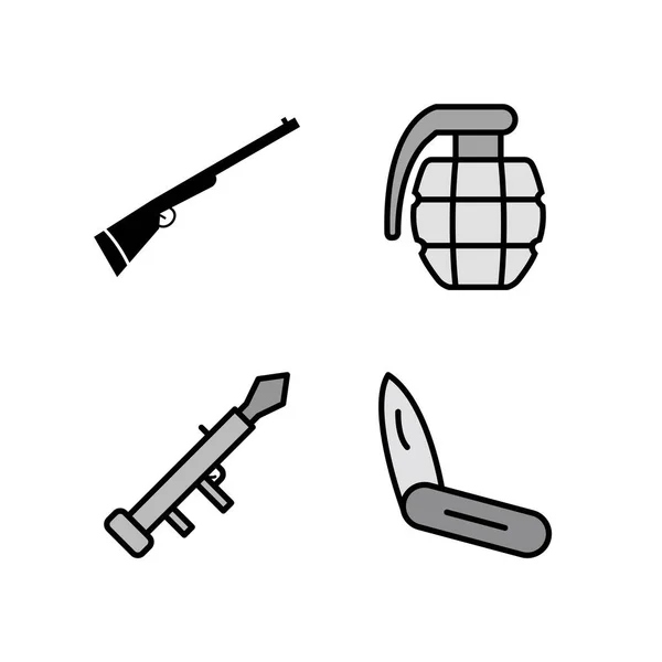 Conjunto Iconos Militares Para Uso Personal Comercial — Vector de stock